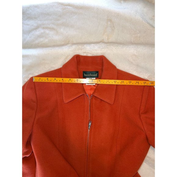 Harvé Benard Wool & Cashmere Coat (Size 6P, Burnt Orange, Made in Ukraine) - Picture 10 of 10